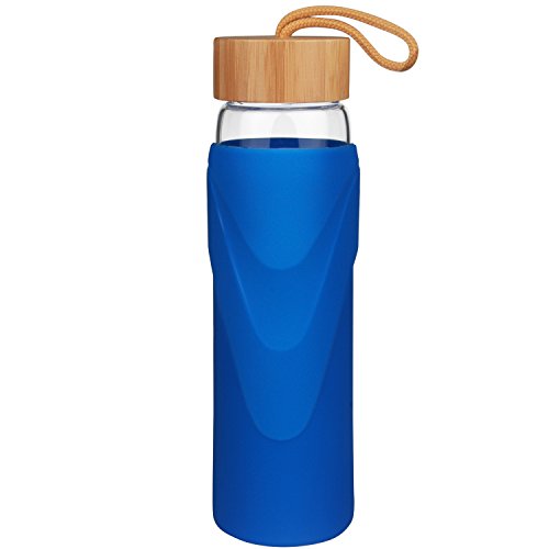 Just water best widemouth bpa-free glass water bottle w…