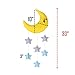 Vesil Baby Mobile for Crib Moon and Stars Baby Nursery Ceiling Crib Mobile Kids Room Hanging Decor