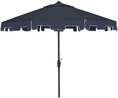 SafaviehZimmerman Navy Aluminum Tilt and Crank 9-foot Crank Market Patio Umbrella With Flap