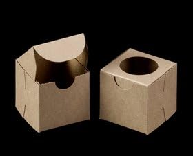 25 PACK MINI cupcake or cake pop ball Natural Brown Bakery Box with ROUND window 2.25x1x2.5 inch cookie, gift boxes