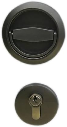 UniDecor Stainless Steel 304 Recessed Cup Handle Privacy Door Locks and Key Finished Ash Black (D: 2.95 inch Thickness: 0.52 inch)
