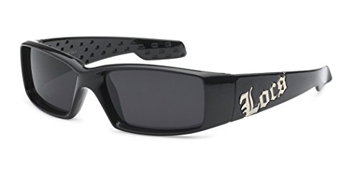 LOCS Square Massive Gangster Shades Mens Bad Boy Sunglasses - Black