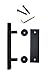 Barn Door Handle Pull Set: 12’’Black Stainless SteelPull and Flush Hardware, for Interior and Exterior Doors, Rust Resistant, Large Handle for A Strong Grip, Easy to Install