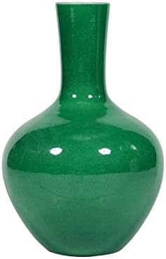 Asian Traditional Chinese Ceramic Decorative Emerald Green Ceramic Vase Decorative Ceramic Porcelain Vases