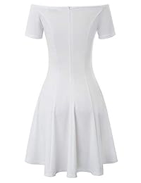 Vestido skater acampanado con hombros descubiertos y vuelo acampanado para mujer Jasambac