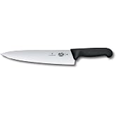 Victorinox Fibrox 10 Inch Chef's Knife - Non-Slip Ergonomic Handle, Black | NSF Approved Professional Cook's Knife, Dishwasher Safe High-Carbon Stainless Steel Blade for Slicing and Mincing