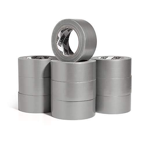 New: Heavy Duty Silver Duct Tape - 10 Roll Multi Pack Industrial Lot - 30 Yards x 2 inch Wide - Large Bulk Value Pack of Grey Original Extra Strength, No Residue, All Weather. Tear by Hand
