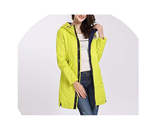 be-my-guest Women's Coat Spring Autumn Thin Cotton Parka Long Plus Size Hood Women Jacket, Light Green,M