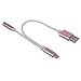 Yeworth 2 in 1 Type C to 3.5mm Headphone Jack Adapter with USB Charger Port Charging Plug for Motorola Moto Z, Letv Le Pro 3 - Rose Gold