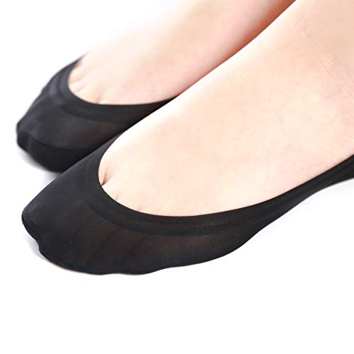 WinChange No Show Socks Women - Womens Low Cut Non Slip Casual Cotton Invisble 4 Pack (Shoe-Size 8.5-11, 2Black2Nude)