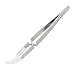 Reverse Tweezers Ceramic Tip Stainless Steel Handle Precision Cross Lock Tweezers Heat-resistant DIY Repair Tools (Curved)
