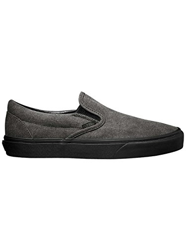 Vans Unisex Classic Slip-On (Washed) Black/Black Skate Shoe 10.5 Men US / 12 Women US