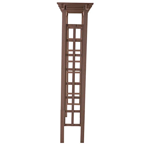 oldzon 6.5’ Square WPC Plant Garden Lattice Arched Gate Outdoor Arbor Trellis with Ebook