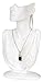 KC Store Fixtures 49153 Jewelry Display, Bust with Partial Face for Necklace and Earrings, White, 12 1/4 Inches High