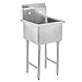 DuraSteel 304 Commercial Stainless Steel Utility Sink - 18 Inch Tub Freestanding Prep Kitchen Sink - NSF Hand Wash Station for Kitchen Sinks, Outdoor, Laundry Room, Garage Slop Small Kitchenette