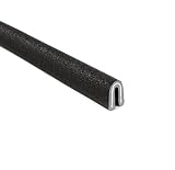 Trim-Lok Rubber-Lok - Fits 1/16" Edge, 19/32" Leg Length, 25' Length, Black, Sand Texture - Flexible PVC/Aluminum Edge Trim for a Secure Grip - Edge Protector for Sharp/Rough Surfaces, Easy to Install