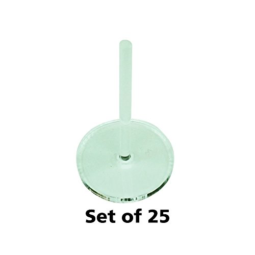 Acrylic Flight Stands, 25mm Circle, 3mm Clear, 1.5 inch Peg (25)