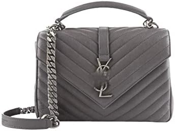 HPASS Classic COLLEGE Handbag Genuine Leather Shoulder Bag Medium Size(24x17x6.5cm/9.4"x6.7"x2.6"inch)