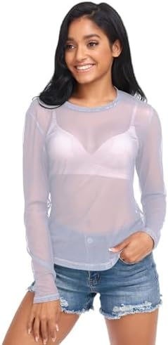 Pink Gold Marble Women Mesh Sheer T Shirt, Mesh Tops See Through