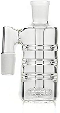 14.5 mm Bong Ash Catcher, Small Glass Ash Catcher 14.5 mm 90 Degree - 11.5cm Tall