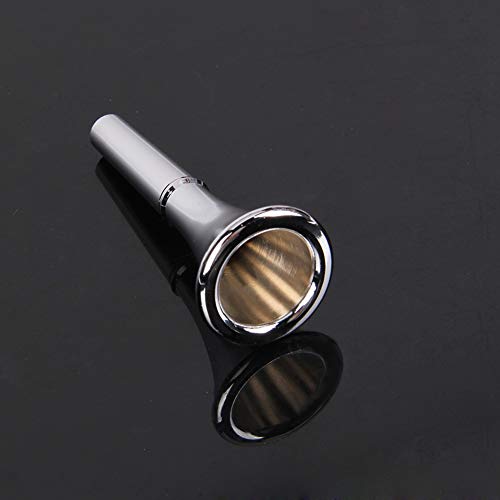 Alician French Horn Mouthpiece Copper Alloy Body Smooth Polished Stylish Plated Music Instrument Spare Part for Musician Beginner Silver Copper Alloy Electronic Accessories