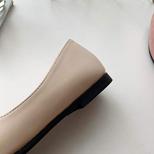 Gyoume Women Shoes Bow Pointed Toe Women Flats Woman Flat Shoes Ballet Flats Ladies (US:9, White)