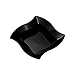 WAVEWARE PLASTIC PARTY DISPOSABLE BOWLS | 5 Ounce Black Hard Square Wedding Plastic Soup Bowls, 40 Pack | Elegant Fancy Heavy Duty Party Supplies Dessert Plates for Holidays & Occasions