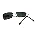 Mens Sunglasses Lite Weight Rectangular Rimless Thin Metal Frame (black, black)