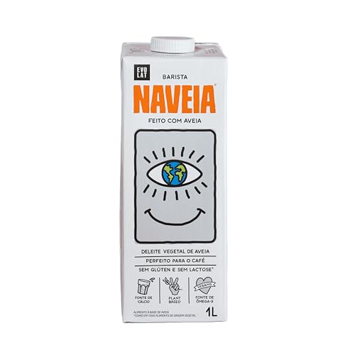 Naveia Pack 12x Leite Vegetal de Aveia Barista 1L - Para Café, Vegano, Sem Lactose e Sem Glúten
