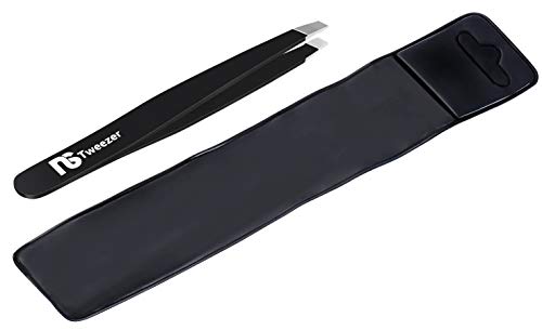 image for New Style Slant Tweezers - Professional Slant-Tip Tweezers with Sleeve