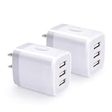 USB Wall Charger, Hootek 2-Pack USB Wall Plug 3-Port Charging Box 3.1A Power Adapter Multi Port Quick Charger Block Cube Compatible for iPhone XR/XS/XS MAX/X/8/7/6S Plus, iPad, Samsung, LG, HTC, Moto