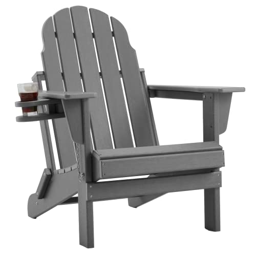 RICHRYCE Folding Adirondack Chair Outdoor, HDPE Poly Lumber Weather
