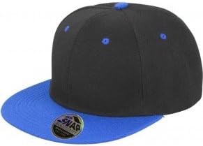 Snapback 2-tone design flat cap, unisex, hip hop cap, baseball cap, one size cap for men and women blue blue