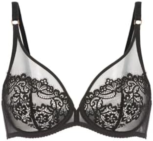 REFLET Sheer Plunge Midnight,32B at Amazon Women's Clothing store