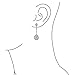 Deco Style Bridal Teardrop Cubic Zirconia Filigree Statement Prom Chandelier Earrings Women Silver Plated Brass