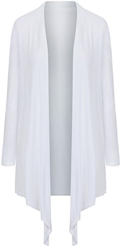 Aoelaphe Women's Long Sleeve Open Front Drape Lightweight Casual Cardigan