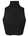 KOGMO Women's Lightweight Fitted Sleeveless Turtleneck Crop Top with Stretch-L-Black