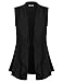 Cestyle Women's Lapel Open Front Sleeveless Vest Cardigans