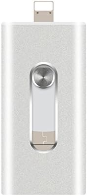 Mocolo USB Flash Drive with Lightning Connector External Storage Memory Expansion for iPhone iPad Computer 8G 16G 32G 64G (16G- Silver)