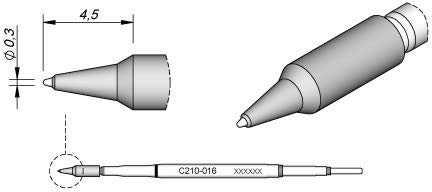 Jbc C210016 Soldering Tip for T210 Spitz