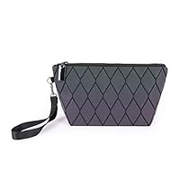 VOLINER Geometric Bag Luminous Handbag Cell Phone Purse PU Cosmetic Wristlet