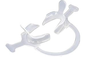 CAREJOY Dental Cheek Lip Retractor Mouth Opener C-Shape with Handle White Small/Big (big)