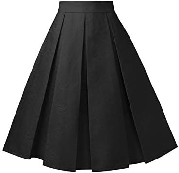 DJT FASHION Womens Vintage Pleated Skirt Floral A-line Printed Midi Skirts