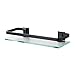 KES Bathroom Wall Shelf Black Aluminum Extra Thick Tempered Glass Rectangular 1 Tier Basket Wall Mounted, A4126A-BK