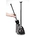 mDesign Hidden Plunger and Brush Set for Toilet Bowl - Combo with Holder Caddy - Modern Toilet Brush and Plunger Set - Aura Collection - Charcoal Gray