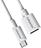 Micro USB Extension Cable, Cellularize (2 Pack, White, 3M/10FT W/Data) Male to Female Extender Charge Cord Wire Adapter for Micro USB Phones, Tablets, Security Cameras (Black, 1FT - 6M Available)