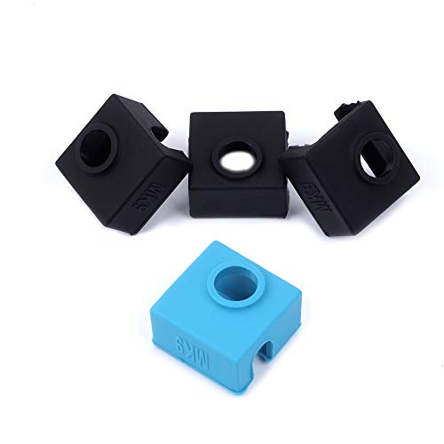 3D Printer Silicone Sock, FYSETC Heater Block Silicone Cover MK7 MK8 MK9 Hotend Heater Protect for Creality CR-10 Mini S4,S5 Anet A8 Ender 3 Tevo Tornado - 3 Pcs, Black