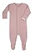 Baby Boy Girl Organic Cotton Snap Front Footed Sleeper with Mittens-Sleep n Play Mauve