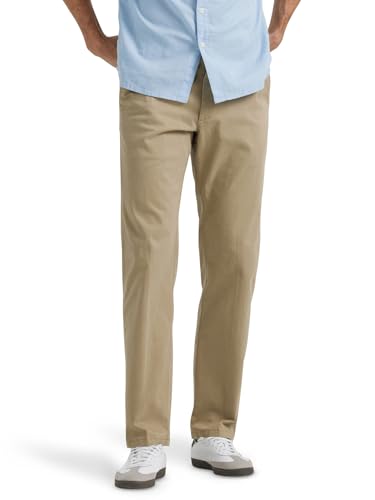 Lee Men's Extreme Motion Flat Front Regular Straight Pant Original Khaki 36W x…