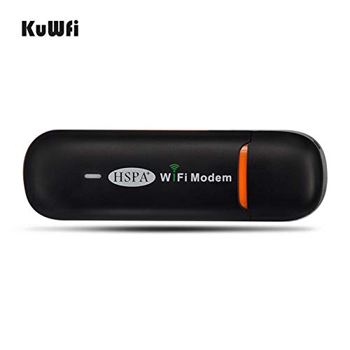 KuWfi Drahtloser Mini-USB Hotspot 3 G WiFi Modem + WiFi Router, Mobile, Wireless, Netzwerk, Hotspot mit SIM-Kartenschlitz, unterstützt 2G/3G Netzwerk, HSPA +/HSPA/UMTS 2100 MHz. Edge: 900/1800 MHz für Außen und Innen im Bus oder im Auto (SI